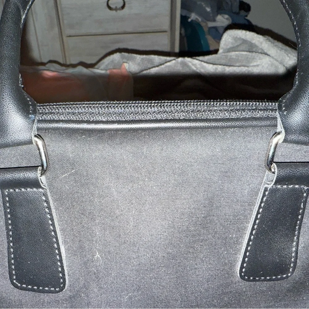 Lancome Black Satchel with Silver Hardware